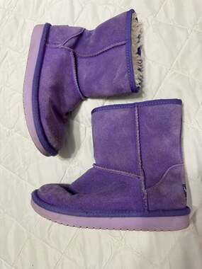 Koolaburra by UGG Kids Victoria Short Suede Boots Purple Size 13